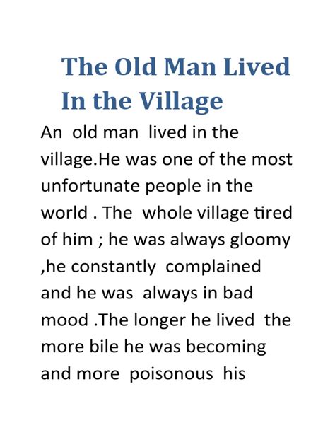 an old man lived in the village